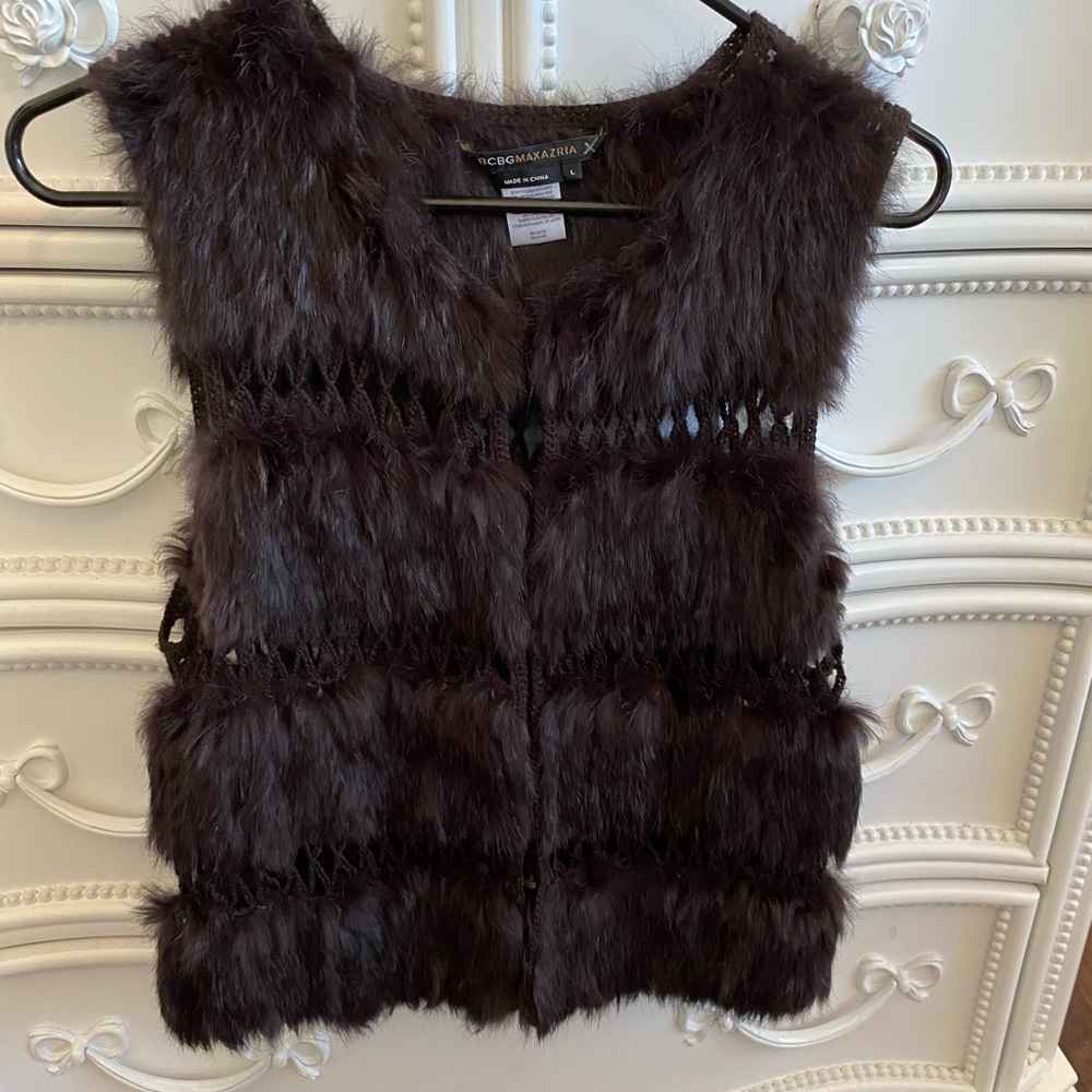 BCBG MaxAzria Rabbit Fur Vest - Picture 3 of 8